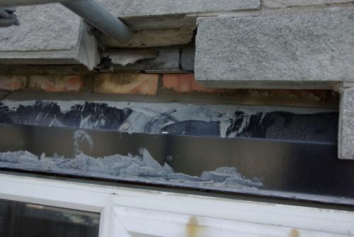 The outside wall is held up by a support