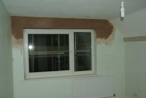 Finished plaster in the right-hand bedroom