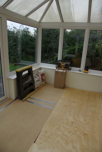 More boarding over the conservatory floor