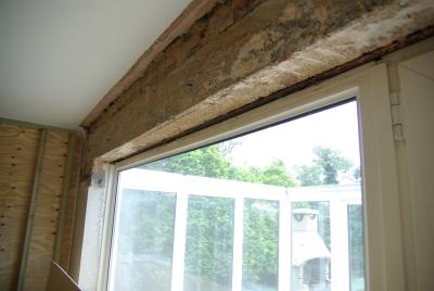 Inside, the builders have found another lintel