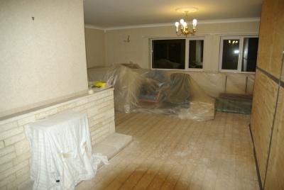 Plastic sheets everywhere