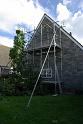 They've scaffolded the front of the house - they weren't supposed to be doing that yet !