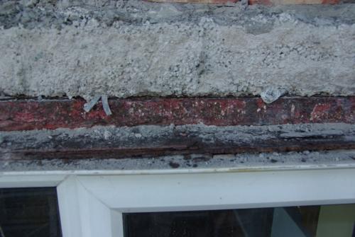 The iron above the windows was rusty