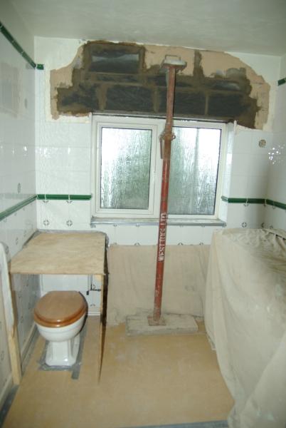 New shower room lintel - and a toilet in a box