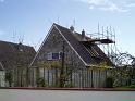 The scaffolding for Danny to sort out the chimneys where the damp was getting in