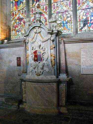 Memorial to Simon Patrick, bishop of Ely in Ely Cathedral