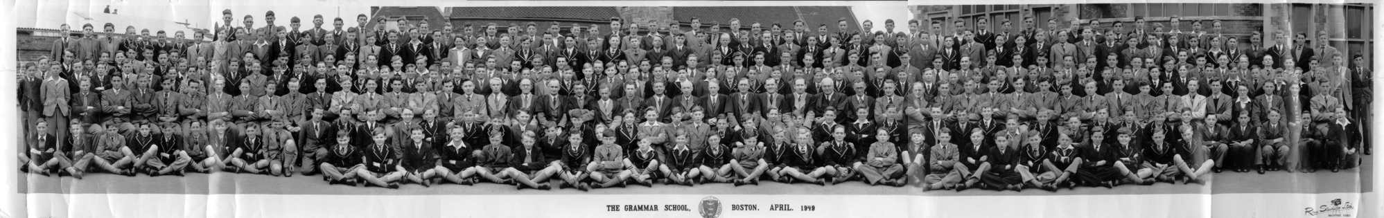 Boston Grammar School - whole school, panoramic photograph (1949)