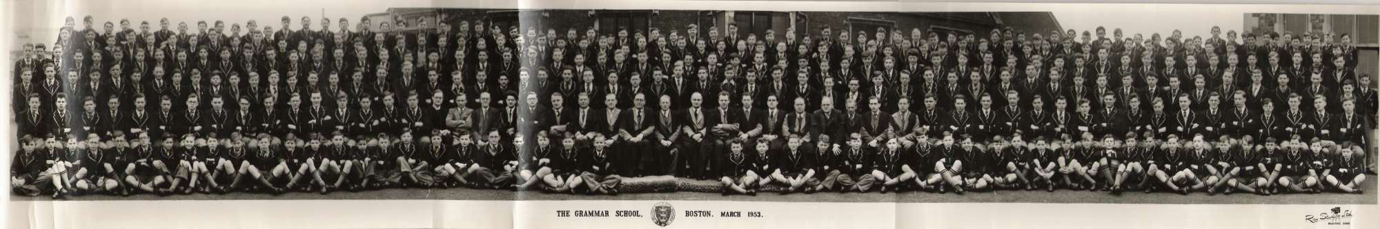 Boston Grammar School - whole school, panoramic photograph (1951)