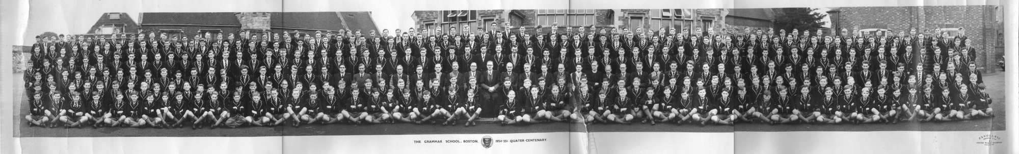 Boston Grammar School - whole school, panoramic photograph (1954)