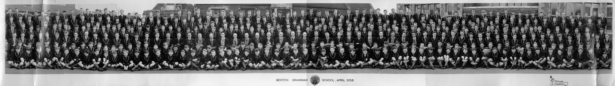 Boston Grammar School - whole school, panoramic photograph (1958)