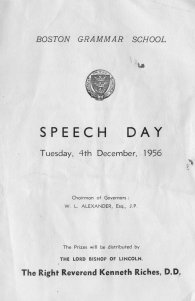 Speech Day Programme 1956