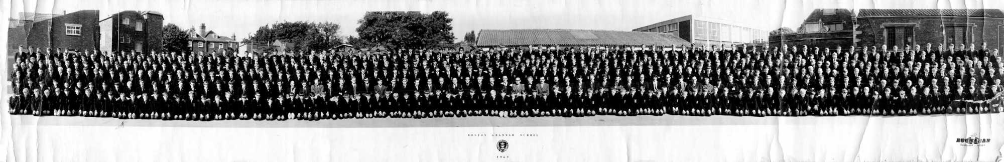 Boston Grammar School - whole school, panoramic photograph (1969)